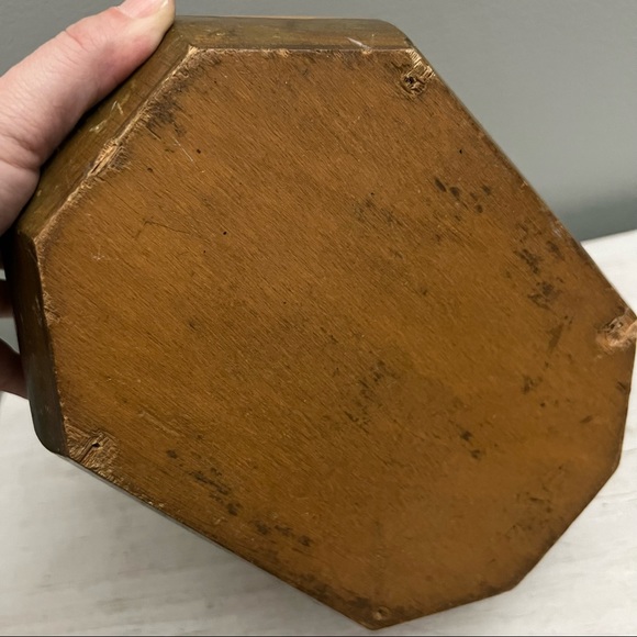 Vintage Safari Wooden Decoupaged Purse Case with Lucite Handle Artist Signed - Picture 9 of 16